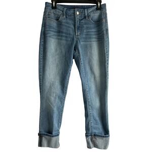 NYDJ Women’s Size 6 Ankle Cuffed Straight Leg‎ Light Wash Jeans
